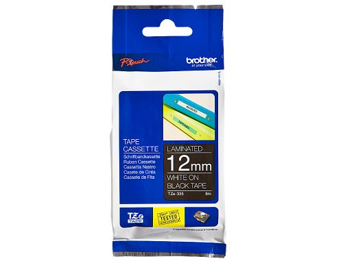 Fita brother tze-335 laminada preto-branco 12mm x 8mt , Brother , 26817 , 4977766685733